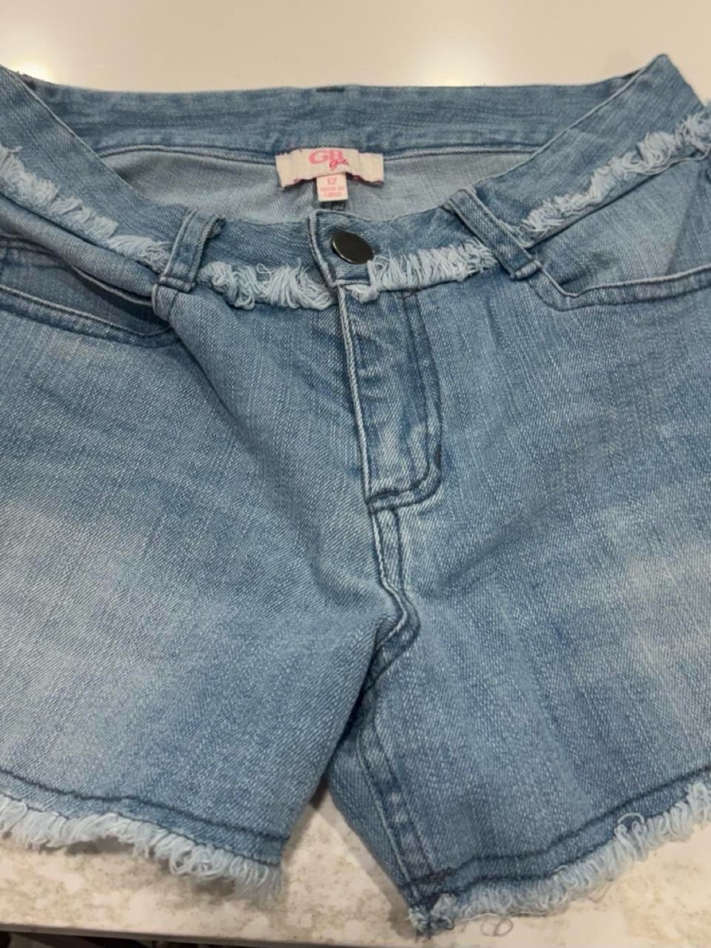 Like New GB Girls Light Blue Distressed Jean Shorts in Girl’s Size 12